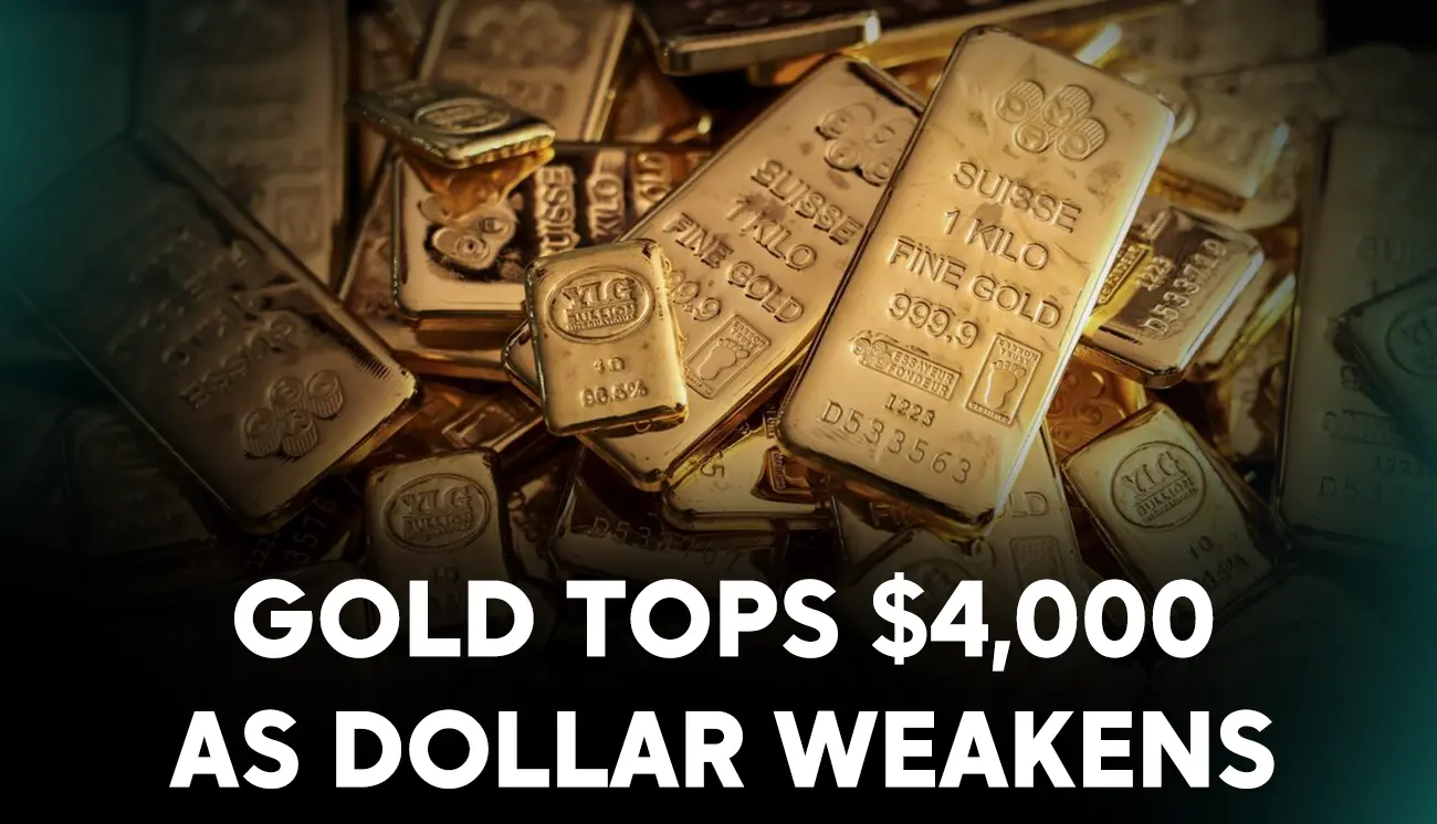Gold tops $4,000 as dollar weakens