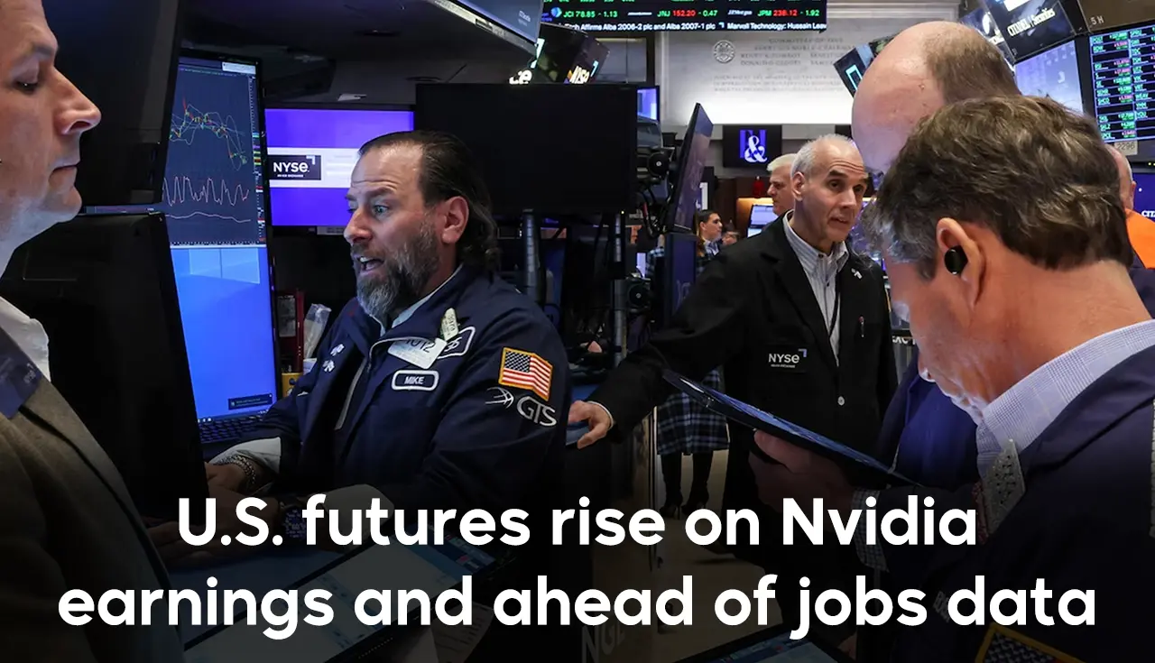 U.S. futures rise on Nvidia earnings and ahead of jobs data