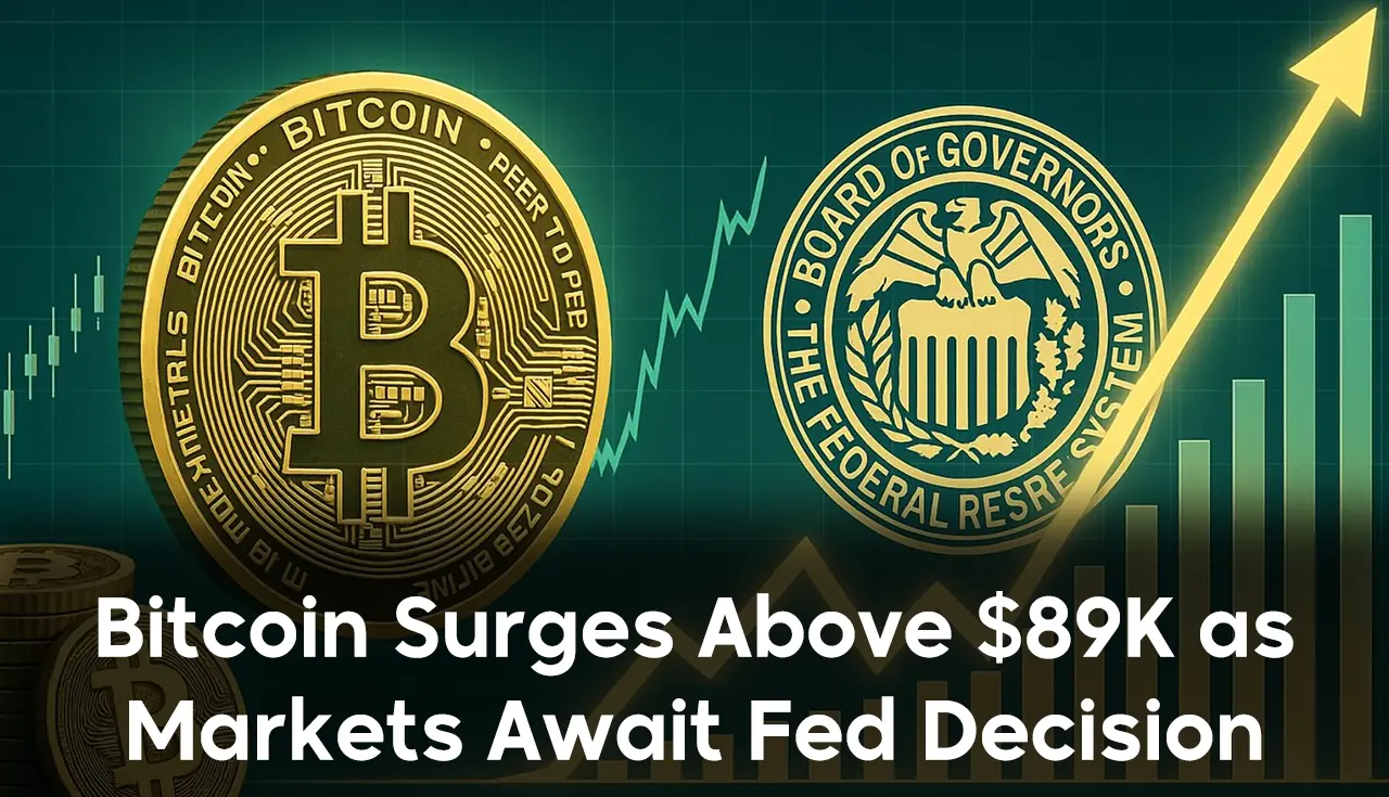Bitcoin Surges Above $89K as Markets Await Fed Decision